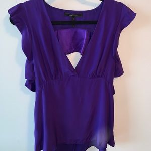 BCBG Purple Silk Top